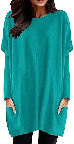 Tops, Tees & Blouses | Womens  224 Autumn Casual Solid Loose Pullover Crewneck Shirts Short Sleeve Tunic Tops Blouse With Sexy Crop Top Clothing Tops, Tees & Blouses