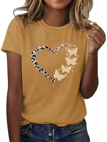 Tops, Tees & Blouses | Womens  Summer Tops For 224 Love Butterfly Print Graphic Tees For Short Sleeve Crew Neck Casual Tshirts Going Out Top Clothing Tops, Tees & Blouses