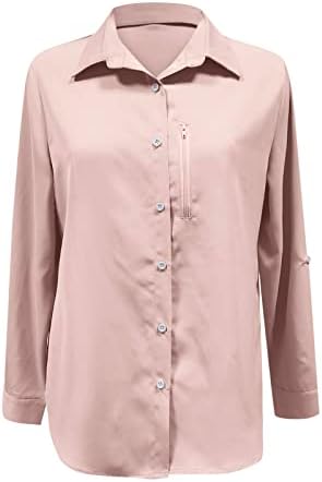 Blouses & Button-Down Shirts | Womens  224 Polyester Button Blouse V Neck Long Sleeve T-Shirt Casual Lightweight Top Outdoor Hiking Fall Clothes Blouses & Button-Down Shirts Blouses & Button-Down Shirts