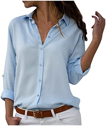 Blouses & Button-Down Shirts | Womens  Peqaq Ladies Medium Long Sleeve Top Shirt Forlong Sleeve Vacationloose Blouse Blouses & Button-Down Shirts Blouses & Button-Down Shirts