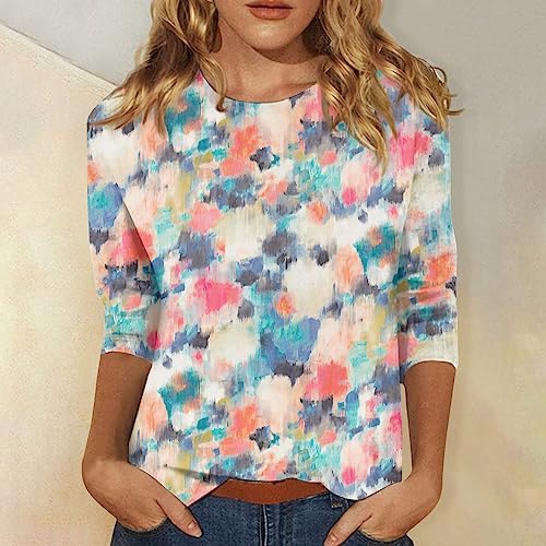 Tops, Tees & Blouses | Womens  Blouses For Dressy Casual Plus Size Scoop Neck Topss Graphic Tees 3/4 Length Sleeves Tops Clothing Tops, Tees & Blouses